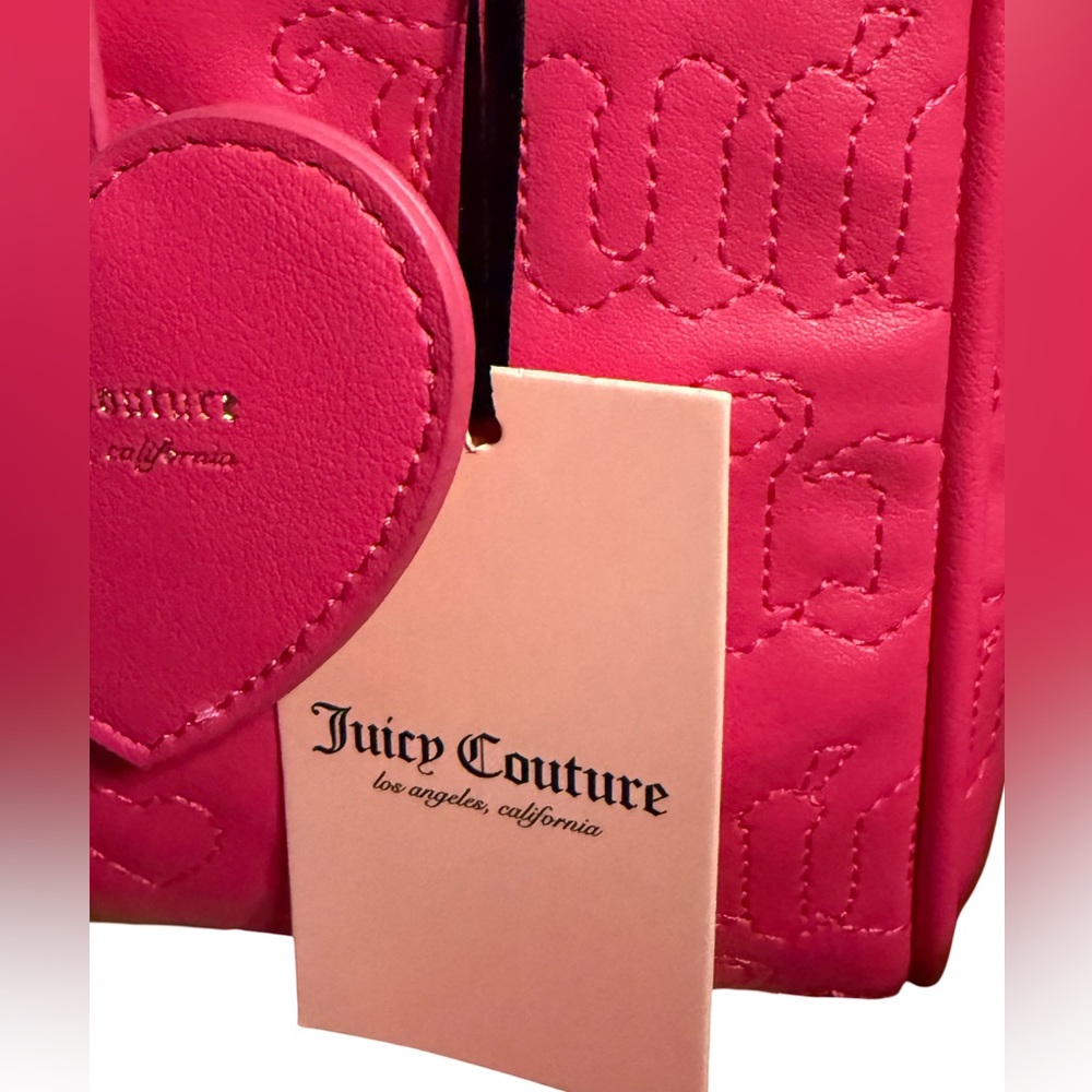Juicy Couture NWT Beautiful Hot Pink Flash Satchel Quilted Crossbody Bag (P160) - Picture 5 of 11